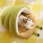 Snail-shaped cloud-shaped velvet slipper nest; Semi-closed nest; A warm pet bed for cats and dogs in autumn and winter
