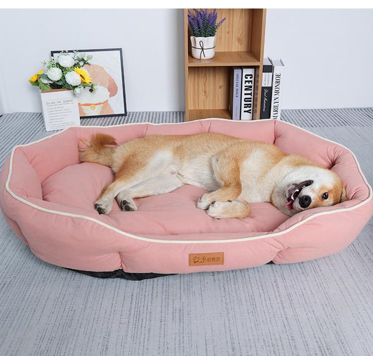 Suede imitation pet bed: A pet bed suitable for all seasons; Anti-slip pet mat Medium-sized dog ingot shaped dog mat; Dog bed pet mat