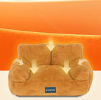 Rabbit fur sofa pet bed: Dog bed, cat bed, warm rabbit fur pet bed; Large detachable pet sofa; Winter dog sofa cat villa
