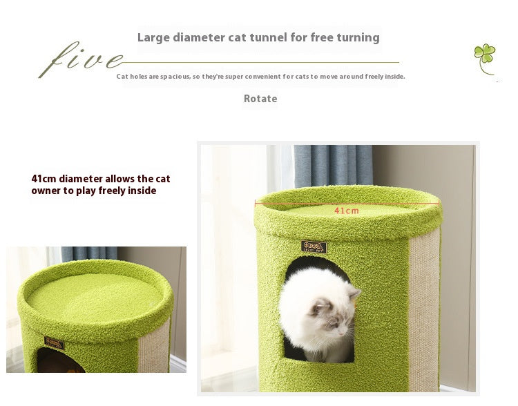 The cat scratch board is integrated with the nest. Cat Villa Multi-layer cat climbing frame Pet supplies