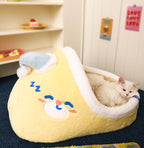 Mango-shaped cat bed Winter warm, enclosed and secure cat bed; Cats sleep in their beds, dog beds, sofas, and cat shelters