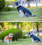 One-piece dog cotton-padded jacket for the chest and back; Autumn and winter dog cotton-padded jacket with zipper on the back; Warm and thickened chest and back one-piece design