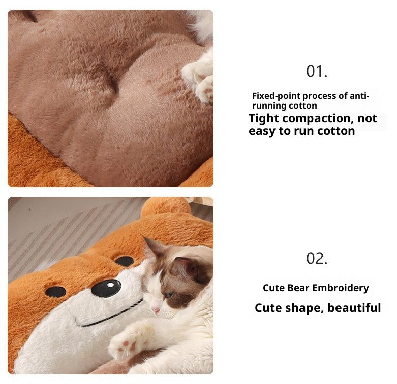 Little Bear pet mat All-season cat mat; Winter warm pet sleeping pad; Cat bed and dog bed mat; Suitable for both cats and dogs