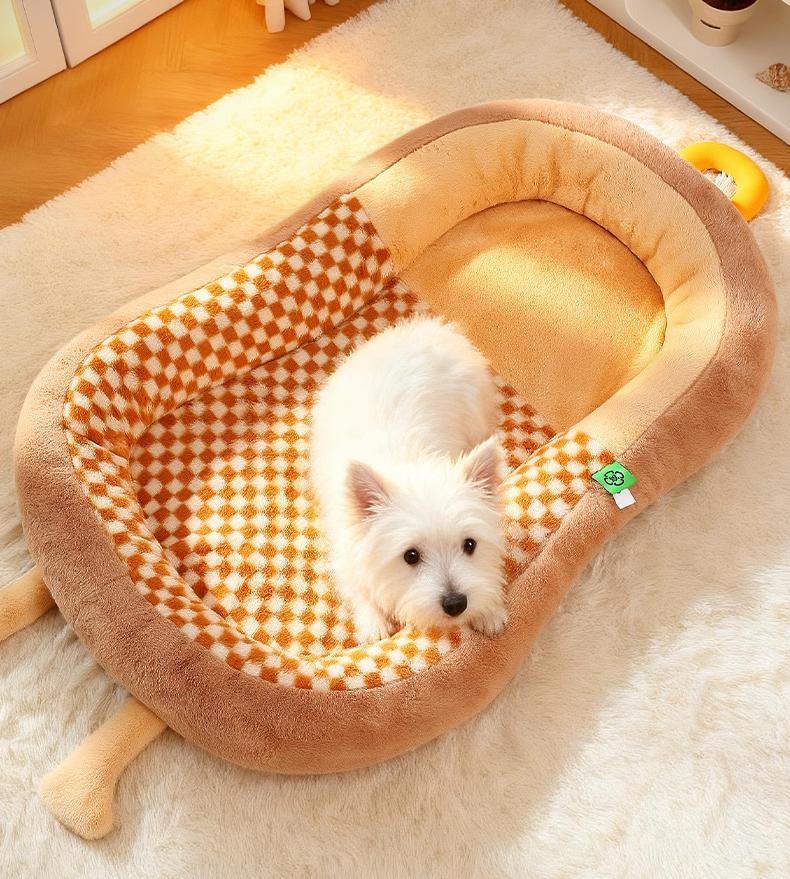 Arc-shaped dog kennel Warm pet bed for autumn and winter Sleeping dog MATS for medium and large-sized dogs; Cat bed and dog mat