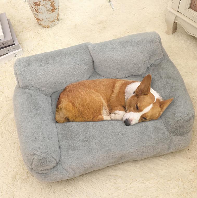 Pet rabbit fur sofa bed: Dog sofa, large pet sofa; Rabbit plush pet bed; Soft, high-quality cat beds, large dog beds and dog beds