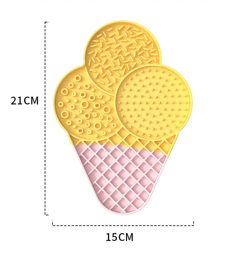 Pet ice cream color-blocked licking mat; Pet bowl silicone licking mat; Slow food mat, smart slow food bowl