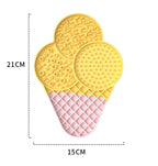 Pet ice cream color-blocked licking mat; Pet bowl silicone licking mat; Slow food mat, smart slow food bowl