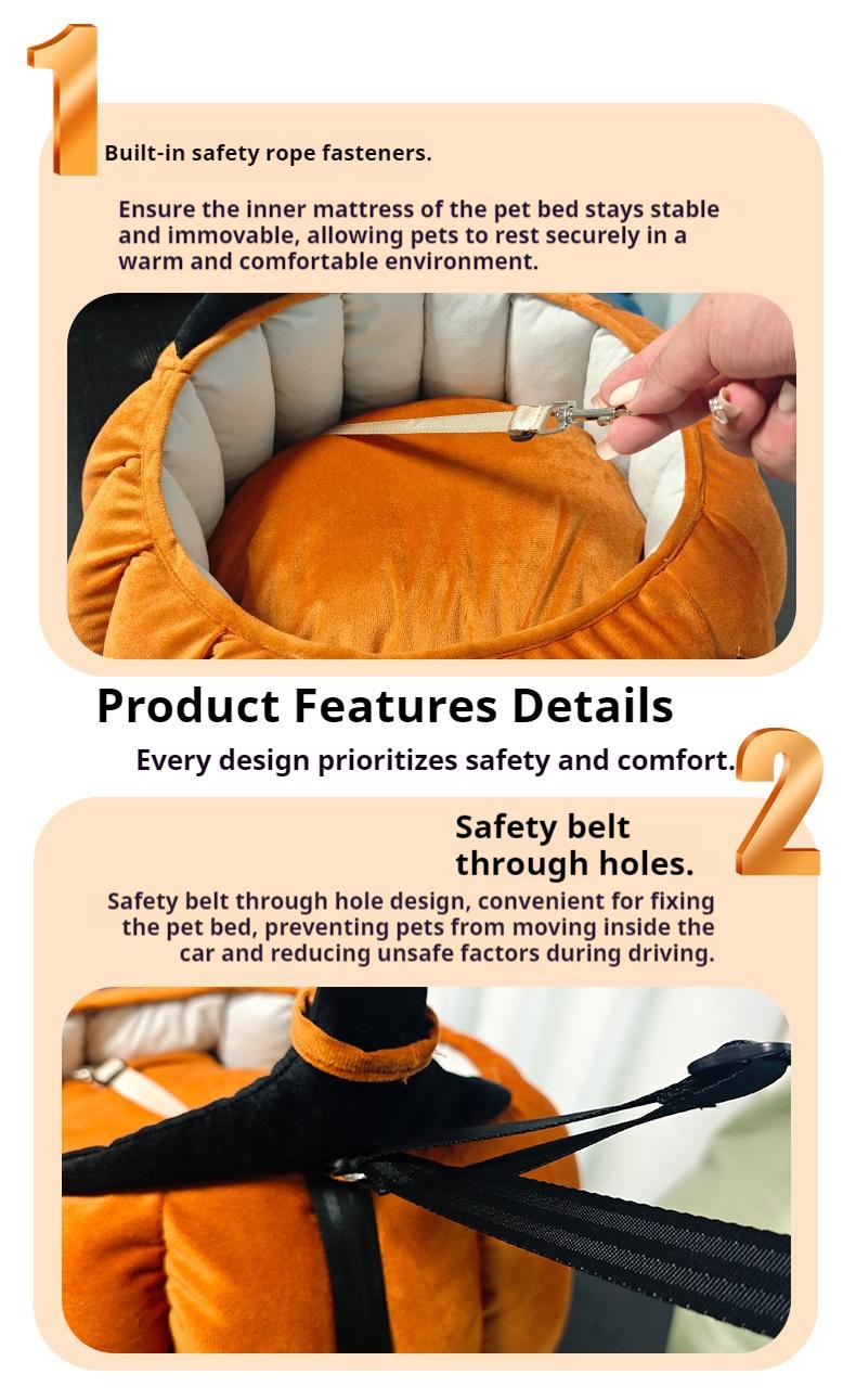 Round pumpkin-shaped pet beds, Christmas cat beds and dog beds, warm sofa bed pet pads, thickened sofa beds for cats in all seasons