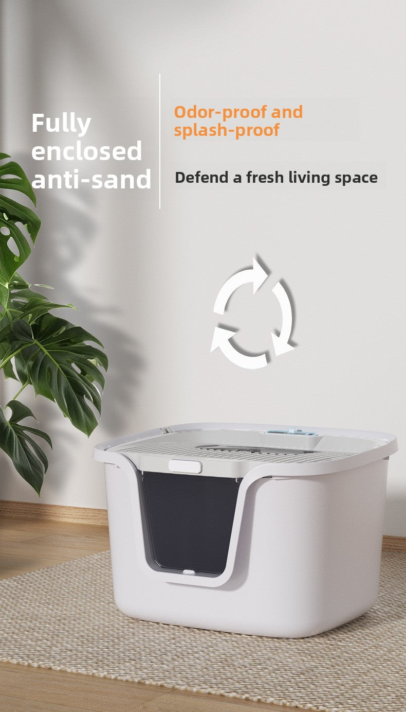 Cat Litter Box Fully Enclosed Deodorizing Cat Litter Scoop Top Entry Pmax Space Cat Litter Tray Cat Toilet Cat Supplies