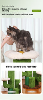 Cat Climbing Frame Solid Wood Home Cat Scratching Board Cat House Integrated Large Cat Toy Pet Fitness Multi-layer Cat Climbing Frame Cactus