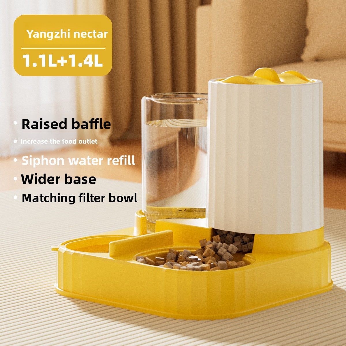 New Automatic Cat Feeder Dog Bowl Pet Bowl Cat Basin 2-in-1 Water Dispenser Cat Bowl Pet Supplies Cross-border