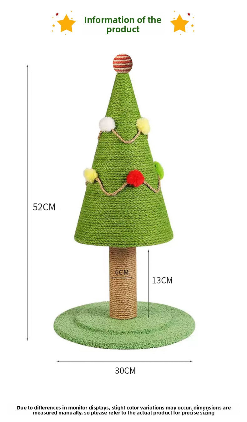 Christmas Tree Sisal Cat Scratching Board Wear-Resistant Non-Shedding Cat Claw Board Cat Climbing Frame Nest Integrated Cat Scratching Post Cat Toy