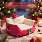 Christmas festive atmosphere cat bed A dog bed that can be disassembled and washed all year round. Thickened cat sofa Winter warm cat bed