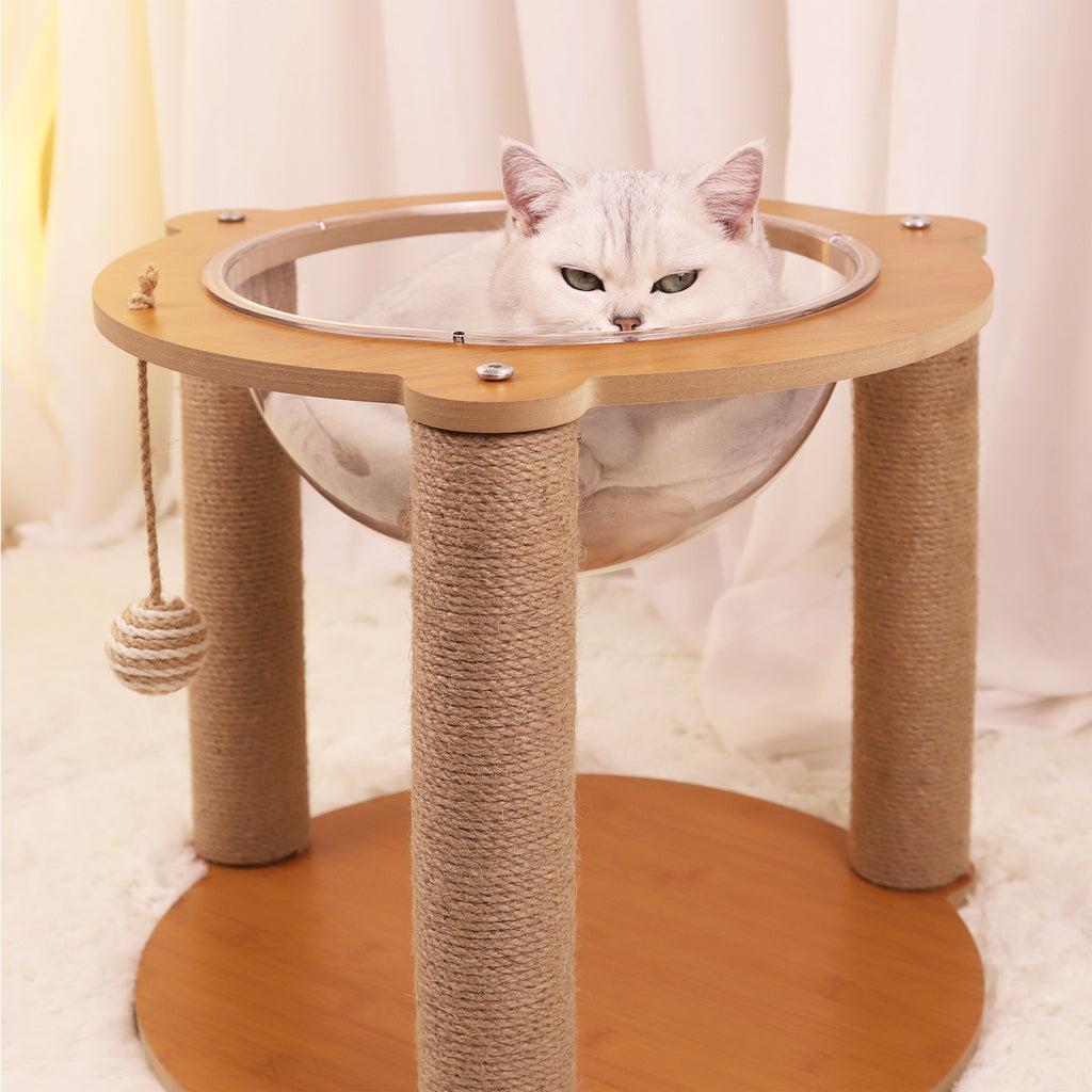 Small acrylic spacecraft cat nest cat climbing frame cat scratch column cat tree cat nest integrated cat house cat scratch board cat cage
