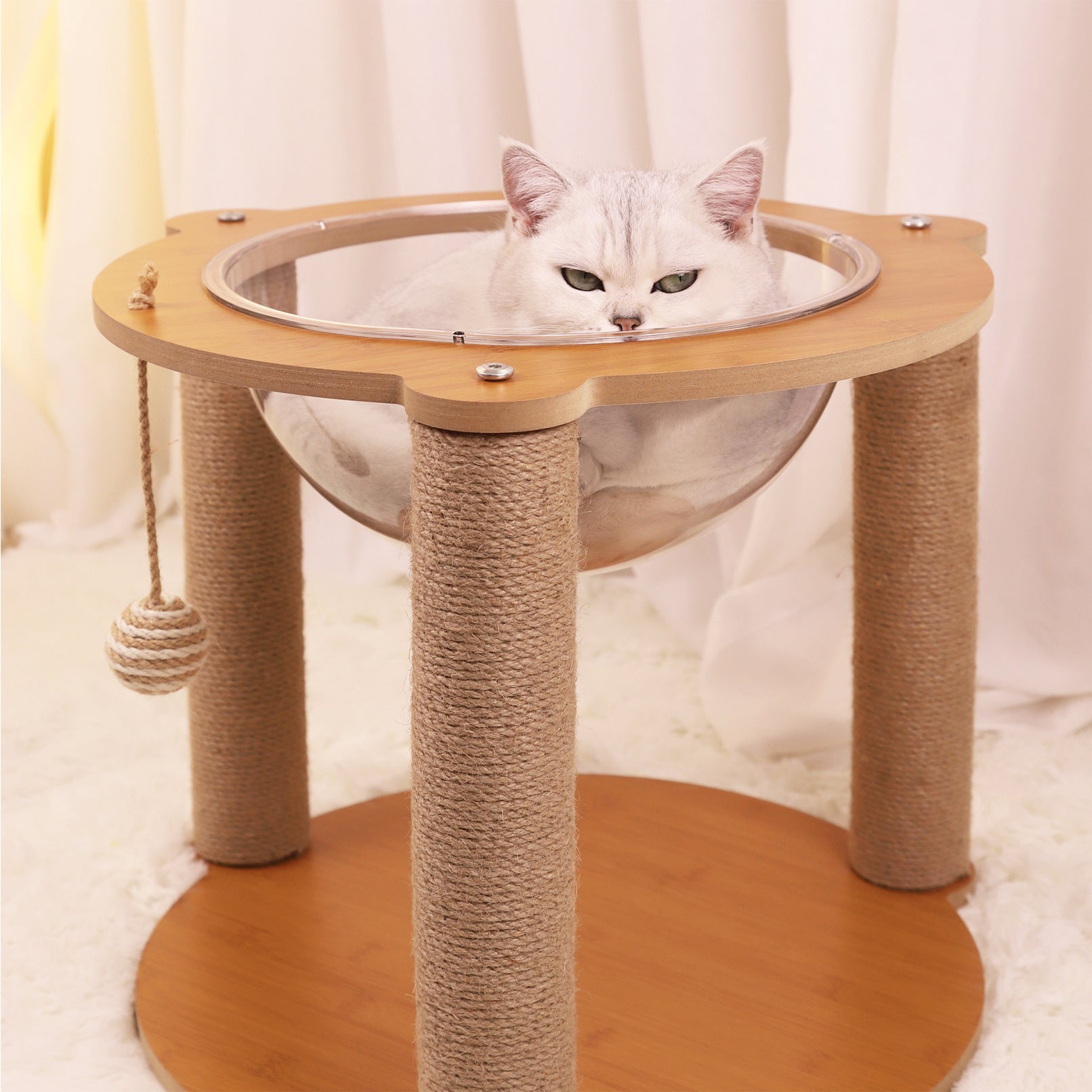 Small acrylic spacecraft cat nest cat climbing frame cat scratch column cat tree cat nest integrated cat house cat scratch board cat cage