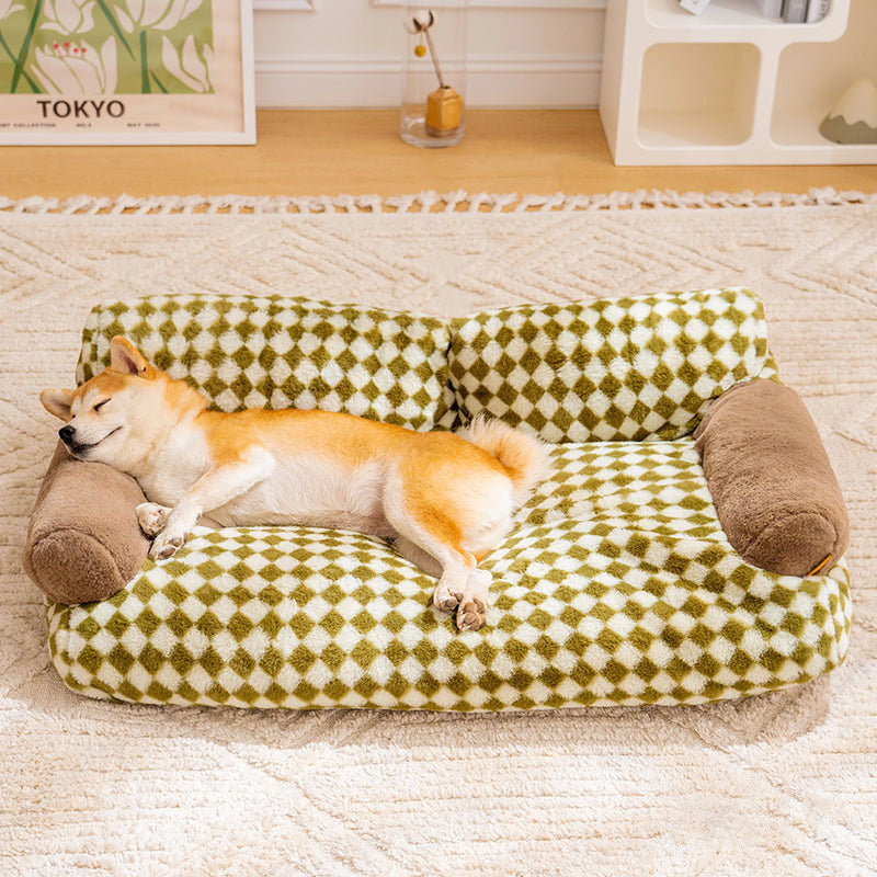 Household cat and dog sofa - style plush pet bed, warm, removable and washable, suitable for all seasons. Available for wholesale. Ideal for small and medium - sized pets