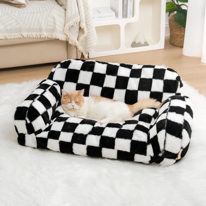 Household cat and dog sofa - style plush pet bed, warm, removable and washable, suitable for all seasons. Available for wholesale. Ideal for small and medium - sized pets
