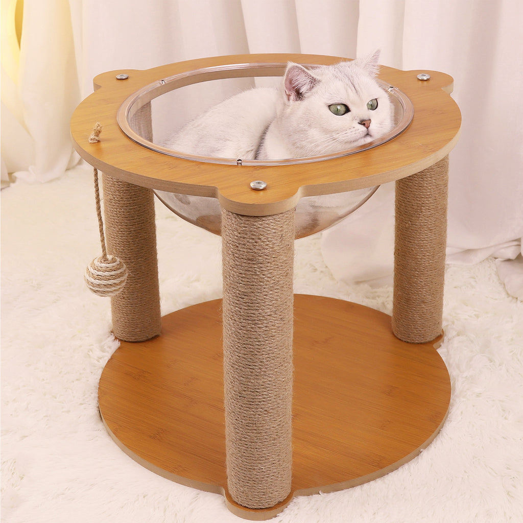Small acrylic spacecraft cat nest cat climbing frame cat scratch column cat tree cat nest integrated cat house cat scratch board cat cage