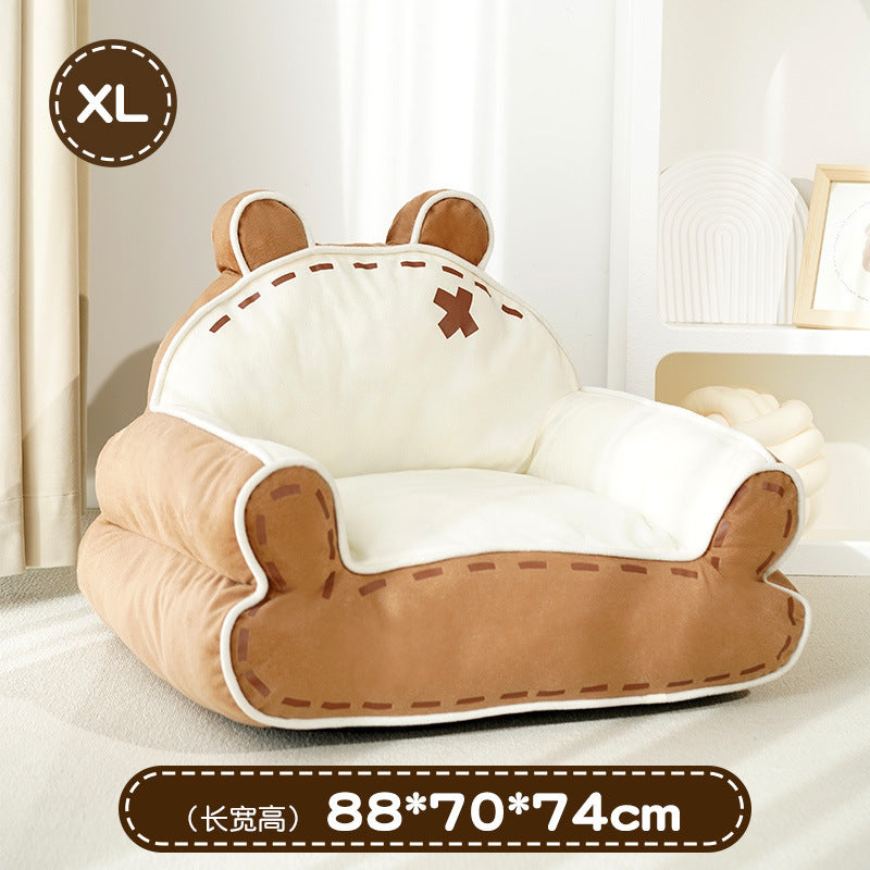 Little Bear pet sofa cat bed Suitable for all seasons; Thickened and warm winter sleeping pad; Cat supplies