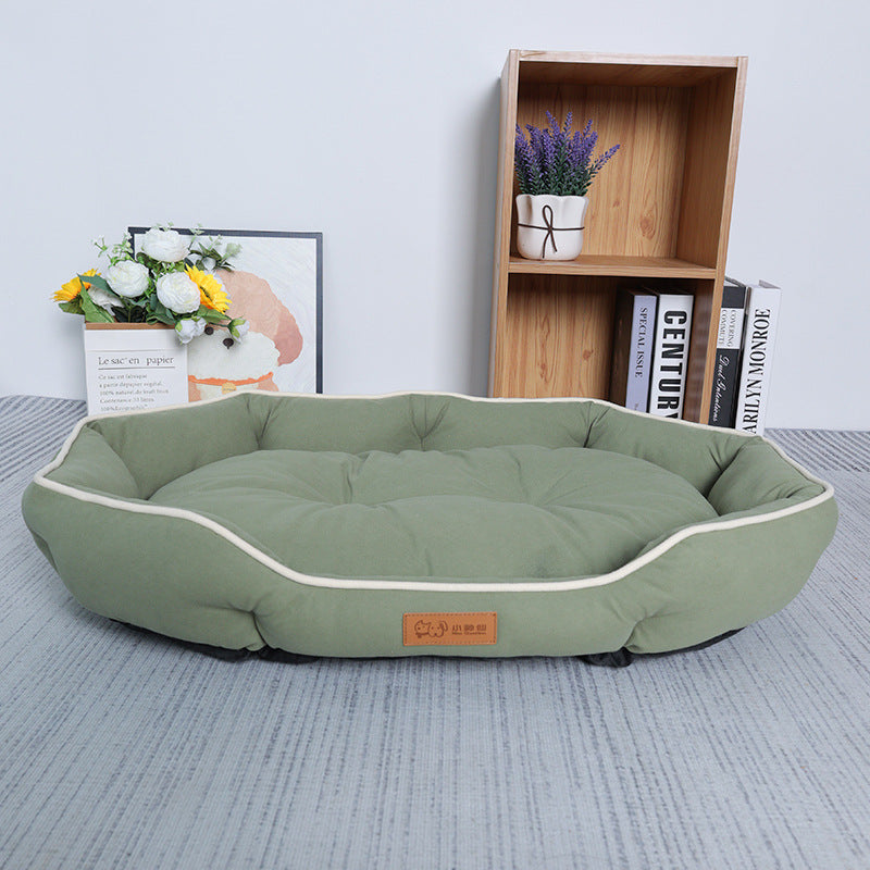 Suede imitation pet bed: A pet bed suitable for all seasons; Anti-slip pet mat Medium-sized dog ingot shaped dog mat; Dog bed pet mat