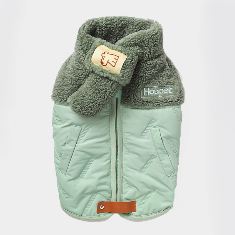 Dog autumn and winter cotton-padded jacket; Ultrasonic quilted cotton clothing Anti-shedding and warm clothes for puppies and kittens when they go out