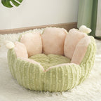 Cactus-shaped pet bed; Semi-enclosed kitten bed mat for winter warmth; Washable shaped cat beds and dog beds