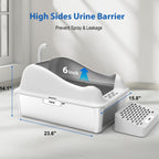 Stainless Steel Cat Litter Box Splash-Proof Large Semi-Enclosed Cat Toilet Pet Cleaning Supplies Open Cat Litter Tray