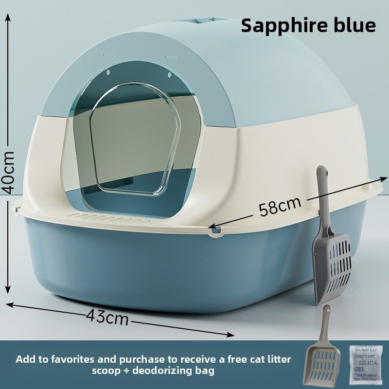 Oversized Litter Box Disinfection Deodorant Fully Enclosed Cat Toilet Litter Box Bason Extra Large Splash-Proof Wholesale