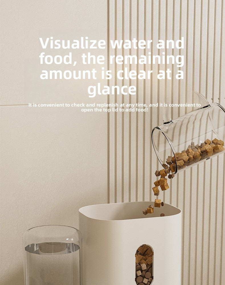 New Automatic Cat Feeder Dog Bowl Pet Bowl Cat Basin 2-in-1 Water Dispenser Cat Bowl Pet Supplies Cross-border