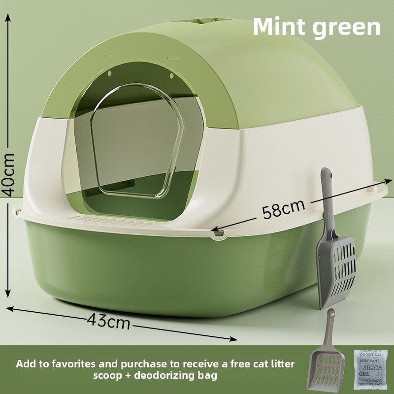 Oversized Litter Box Disinfection Deodorant Fully Enclosed Cat Toilet Litter Box Bason Extra Large Splash-Proof Wholesale