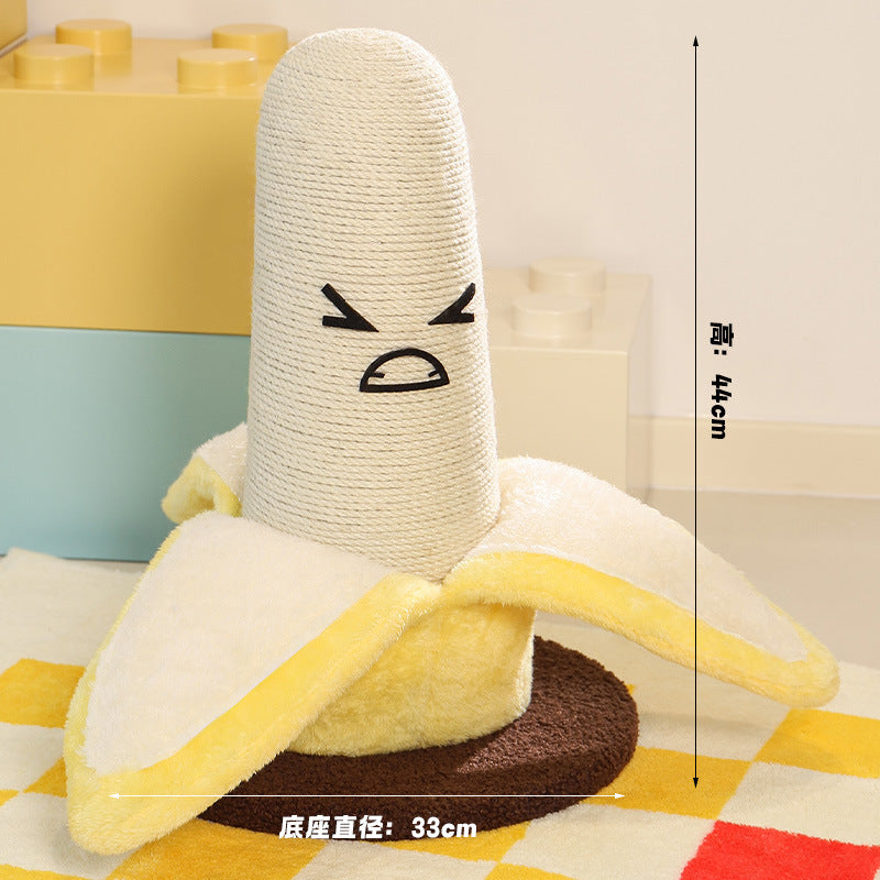 Banana cat scratch pillar Sword hemp rope shavings cat climbing frame Cat toy claw grinding tool - cat scratch board; Small space