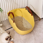 Portable Cat Litter Box Basket Large Car-mounted Cat Litter Box Foldable Portable Cat Toilet Outdoor Carry Splash-proof
