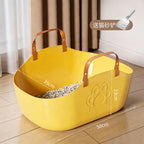 Portable Cat Litter Box Basket Large Car-mounted Cat Litter Box Foldable Portable Cat Toilet Outdoor Carry Splash-proof