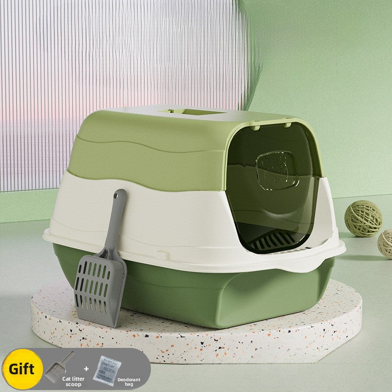 Oversized Litter Box Disinfection Deodorant Fully Enclosed Cat Toilet Litter Box Bason Extra Large Splash-Proof Wholesale