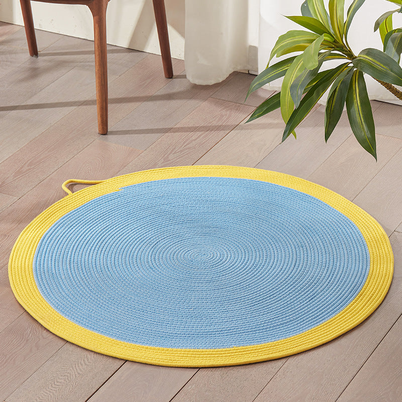 Rattan pet round mat: Cat mat for sleeping; Wear-resistant and non-flaking pet supplies; Rattan mat cat ice pad Floor mat cat scratcher