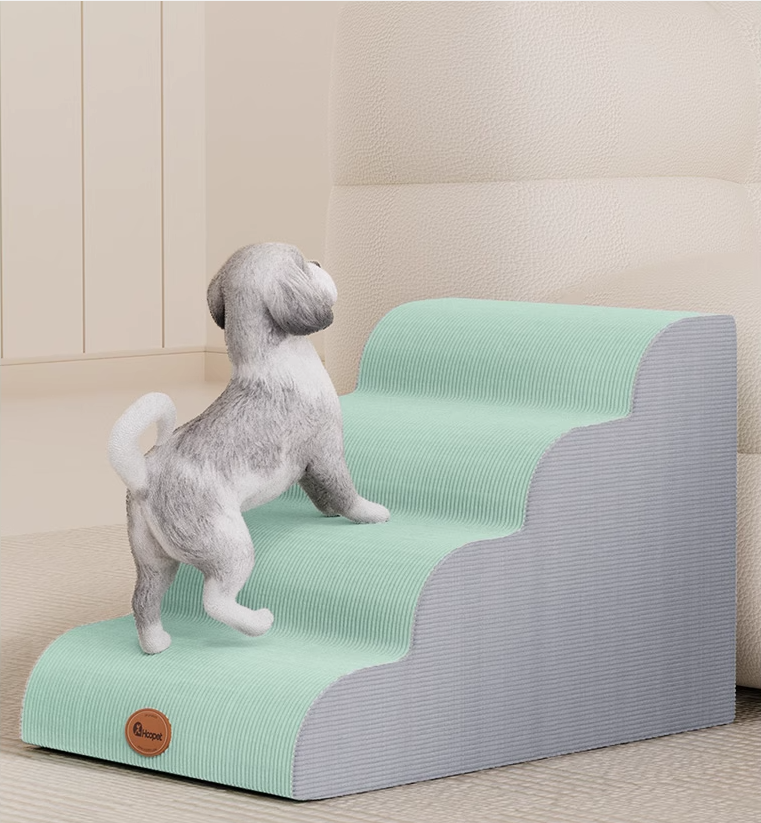 Solid-color movable sponge anti-slip pet staircase; The little dog by the bedside is climbing the ladder. Step slope bed; Suitable for small and medium-sized dogs