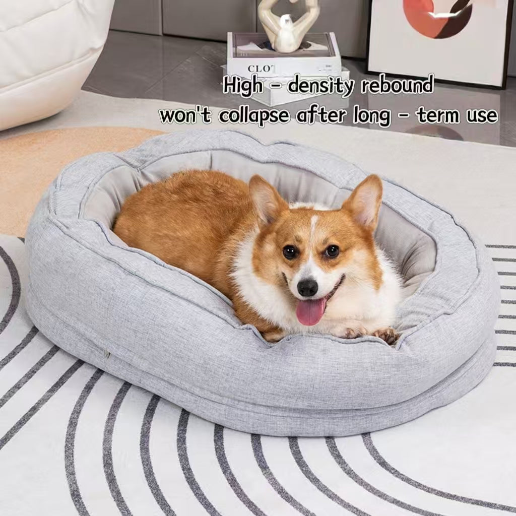 Hundebett und Katzenbett für den Haushalt, universell einsetzbar für alle vier Jahreszeiten, geeignet für kleine, mittelgroße und große Hunde. Warmes, abnehmbares und waschbares, rundes, rutschfestes Haustierbett, im Großhandel erhältlich