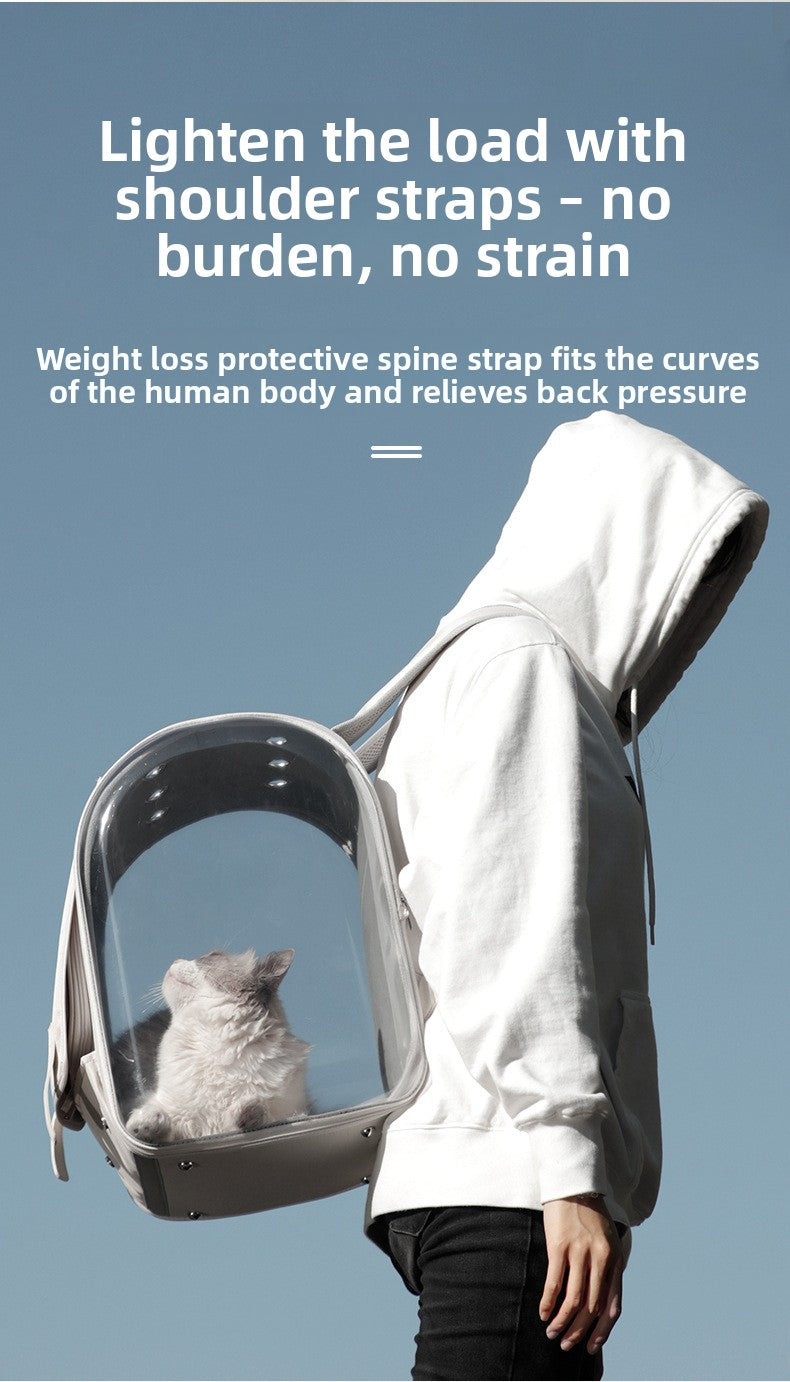 Outdoor Cat Carrier Bag Large Capacity Transparent Cat Dog Carrier Backpack Breathable Space Capsule Pet Supplies