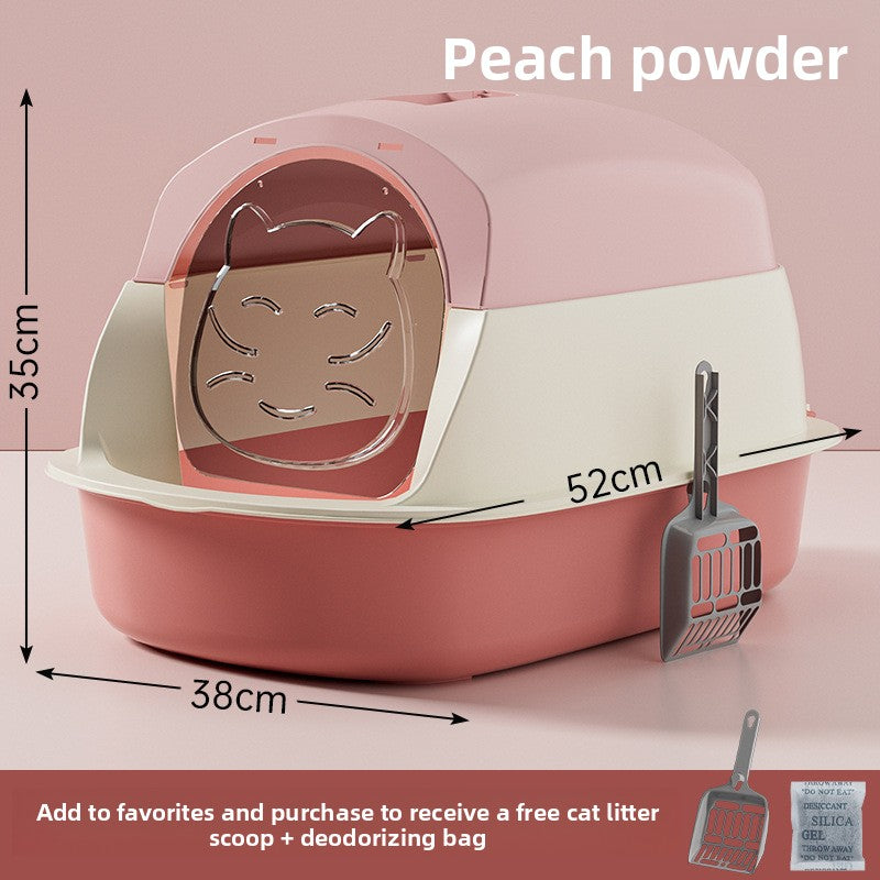 Oversized Litter Box Disinfection Deodorant Fully Enclosed Cat Toilet Litter Box Bason Extra Large Splash-Proof Wholesale