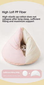 Cat Bed Cat Blanket Sleeping Bag Winter Warm Cat Pocket Winter Sleeping Nest Enclosed Pet Bed
