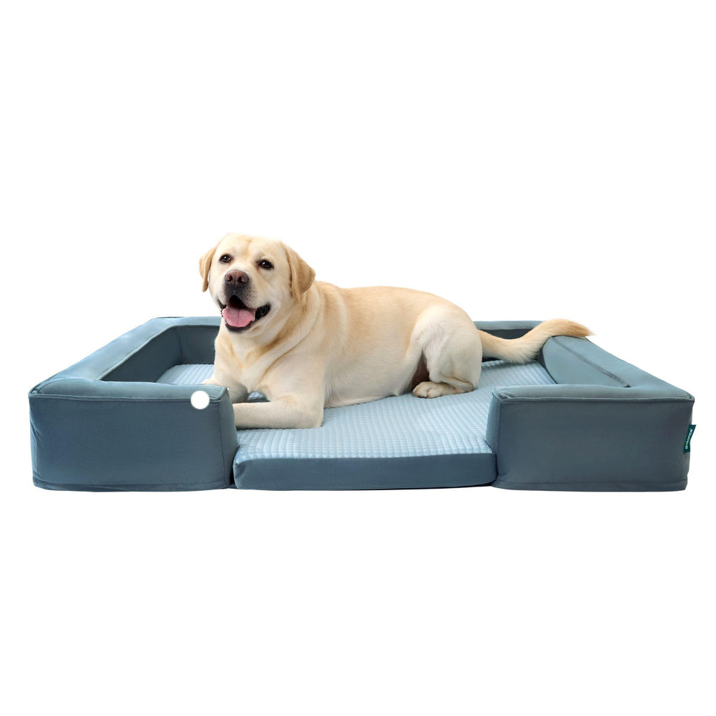 Detachable memory foam dog bed; Four-season universal cool fabric dog bed; The dog bed can be washed and disassembled in summer