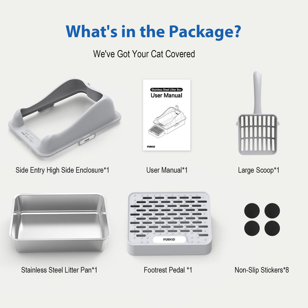 Stainless Steel Cat Litter Box Splash-Proof Large Semi-Enclosed Cat Toilet Pet Cleaning Supplies Open Cat Litter Tray