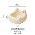 Ceramic pet feeding bowl; It can hold pet food and water. Ceramic products are heavy and not easy to be knocked over. A pet food bowl with a raised neck guard at the bottom