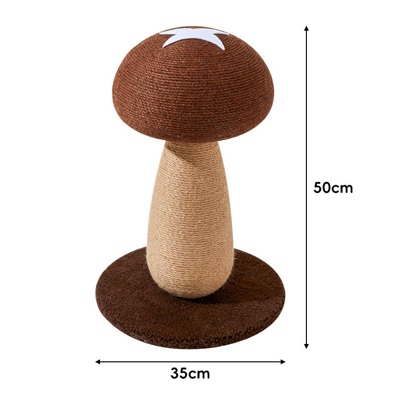 Cute and fun mushroom cat Scratch pillar Cat scratch board, sisal cat scratch post; Wear-resistant and does not shed chips; Mushroom standing claw grinding toy Cat supplies