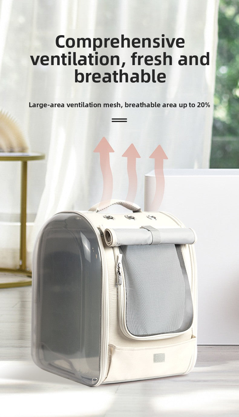 Outdoor Cat Carrier Bag Large Capacity Transparent Cat Dog Carrier Backpack Breathable Space Capsule Pet Supplies