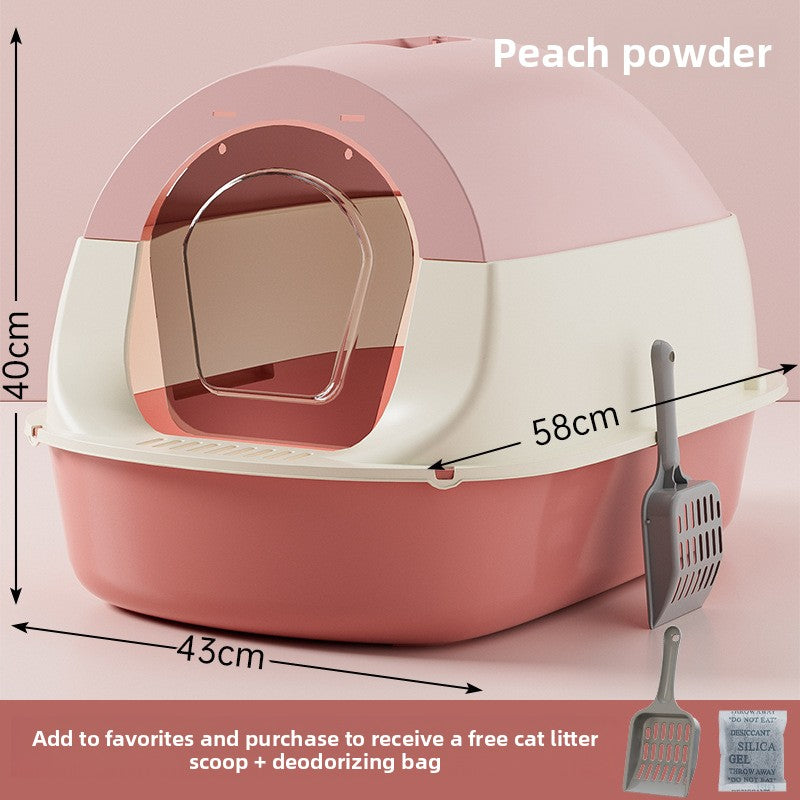Oversized Litter Box Disinfection Deodorant Fully Enclosed Cat Toilet Litter Box Bason Extra Large Splash-Proof Wholesale