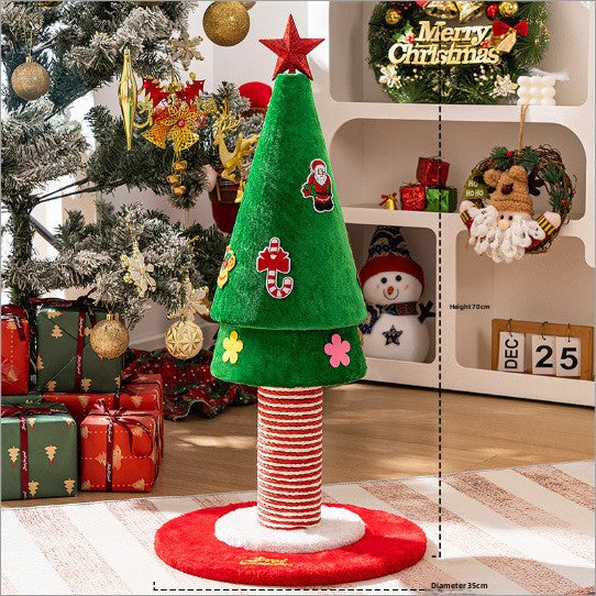 Christmas Tree Sisal Cat Scratching Board Wear-Resistant Non-Shedding Cat Claw Board Cat Climbing Frame Nest Integrated Cat Scratching Post Cat Toy