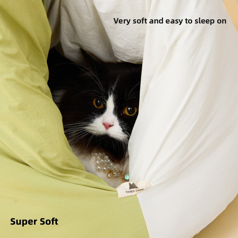Cat Bed Cat Blanket Sleeping Bag Winter Warm Cat Pocket Winter Sleeping Nest Enclosed Pet Bed