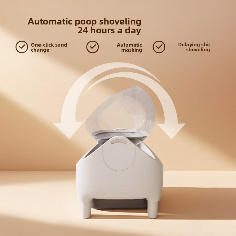 Smart Cat Litter Box Fully Automatic Cat Litter Box Splash-Proof Open Design Easy to Clean Cat Toilet Automatic Scooper