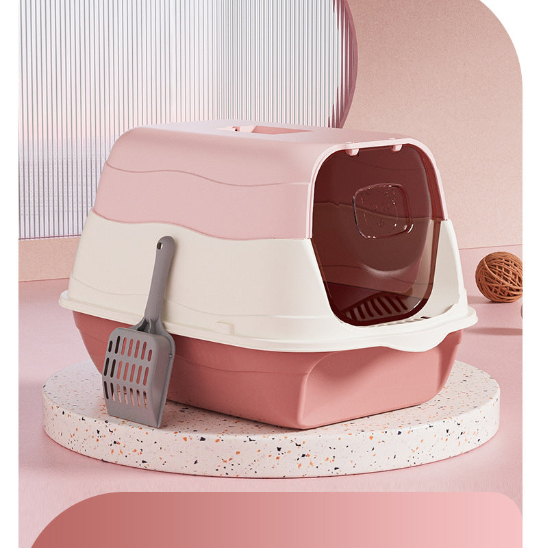 Oversized Litter Box Disinfection Deodorant Fully Enclosed Cat Toilet Litter Box Bason Extra Large Splash-Proof Wholesale